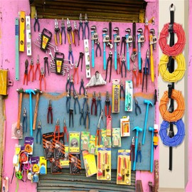 Extension Cord Organizers,6PCS Storage Garage Extension Cord Holder,2 Pcs with 5 Slots Organizerand 4 pcs Multifunction Heavy Duty Strong Handles Carrys straps for Cables, Hoses and Ropes