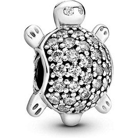 Beads R Us ® - Pavé Sea Turtle Sterling Silver & 32 hand-set sparkling stones Bead/Charm - Compatible with all European style Charm Bracelets and necklaces.