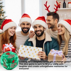 Santa Swap Gift Exchange Dice, Christmas Games for Family Party, Gift Exchange Dice, Dice Games for Adults Families, White Elephant Gifts for Adults Funny, Stocking Stuffers for Women Men 1 PCS