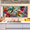 HOMETITUTE Sea Turtle Tropical Flower Window Cling 39.3x17.7 Inch PVC