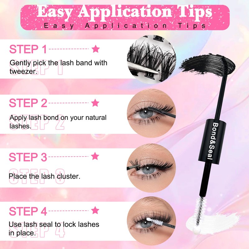 200 Pieces DIY Eyelash Extensions Set, 8-16 mm, Mixed Fluffy