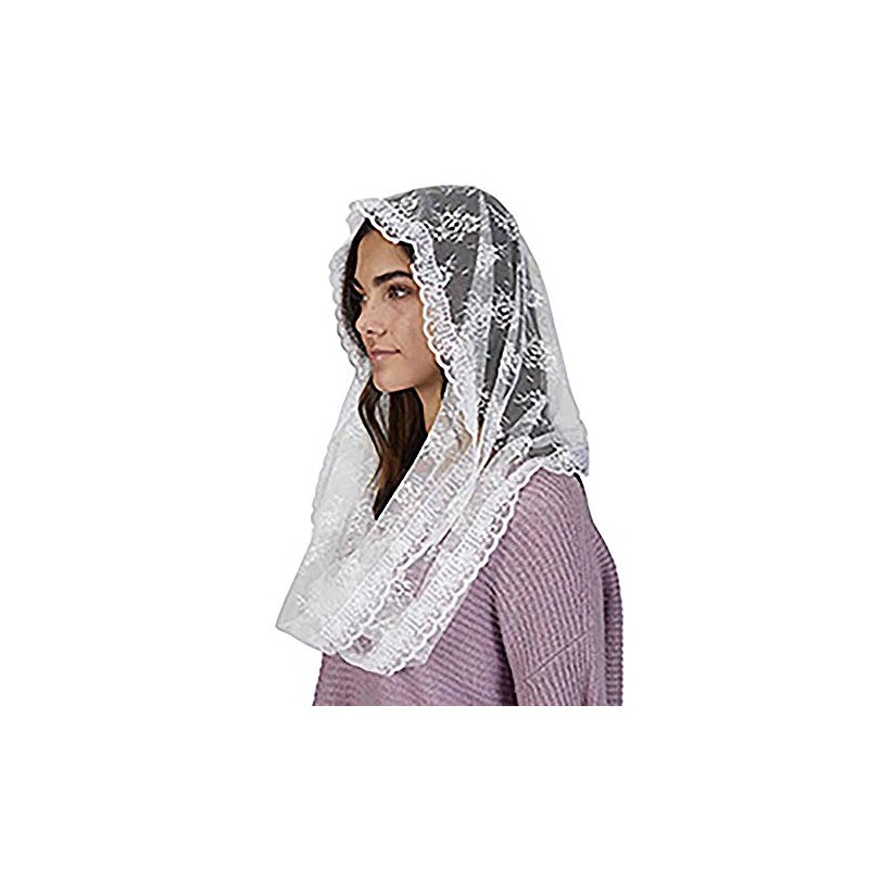 Religious Veil - White Lace Chapel Length Infinity Veil, 20
