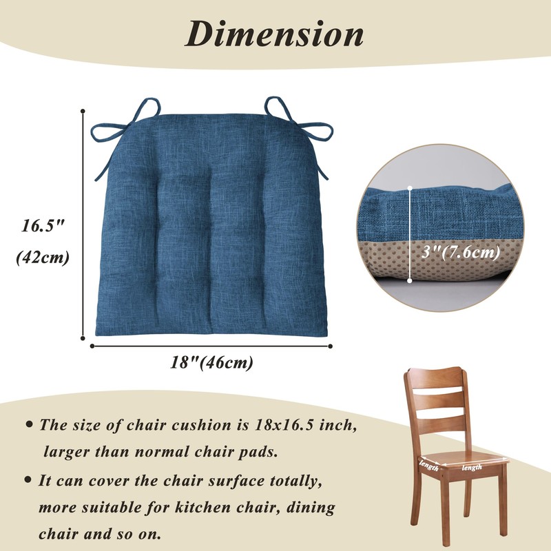 FlyGulls Chair Cushions for Dining Chairs Set of 4 Durable