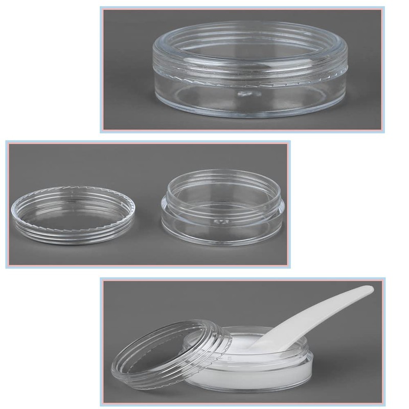 Empty Sample Pots, 4 Pcs Empty Plastic Cosmetic Jars, Clear