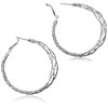 Guess Braided Silver Hoop Earrings
