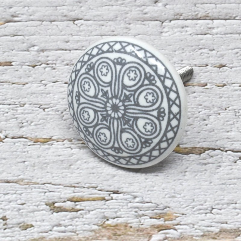 ARTISNO Hand Painted Mandala Ceramic Cabinet Drawer Pull/Use for Cupboard,