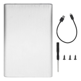 2.5 Inch SATA HDD Enclosure Type C 10Gbps High Speed Portable Hard Drive Case with LED Indicator Silver