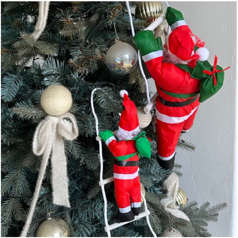 BECOND Climbing Ladder Santa Claus Doll Christmas Prop Wall Tree