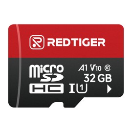 REDTIGER High Speed 32GB Micro SD Card with Adapter,microSDHC UHS-I Class 10, U1, V10 A1, Support for Dash Cameras and Video Recording