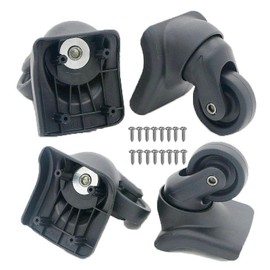 Universal Luggage Wheels Replacement Kit for Suitcase, Steel Core 360° Silent Spinner Wheels for Suitcases - Fits Major Brand Rolling Luggage (4 Pcs)