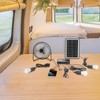 JUOPTGJ Solar Power Camping Fan with Lights, Solar Power Panel