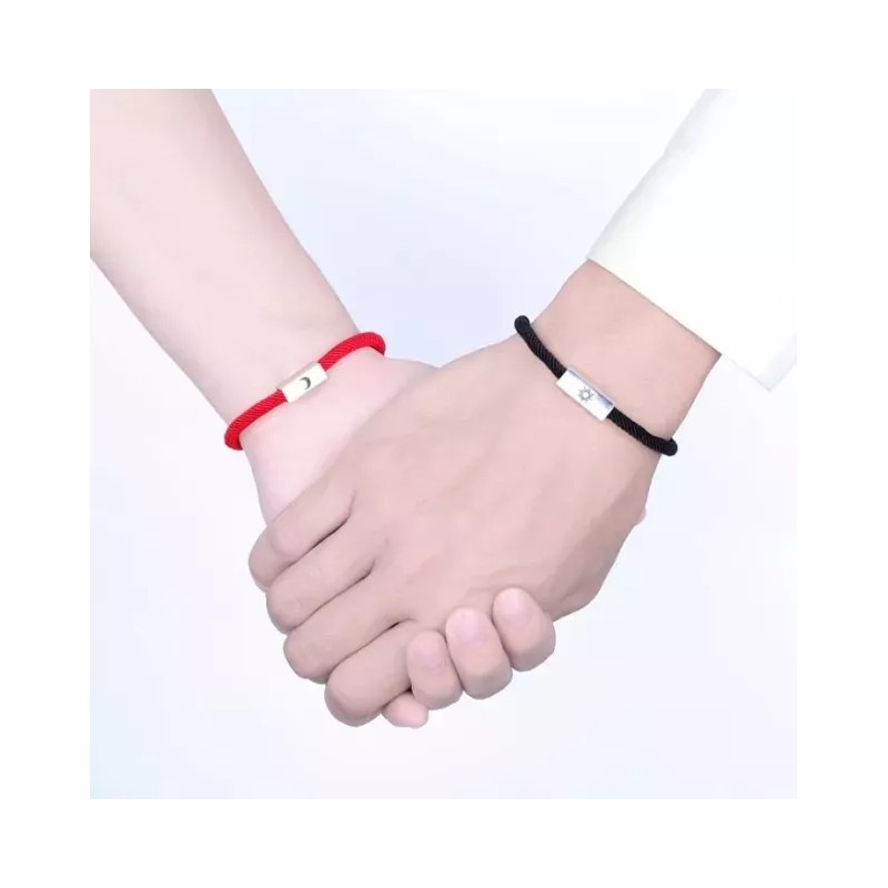 Dtup Set Pulseras Pareja Magnetica Luna Y Sol Regalo Novio