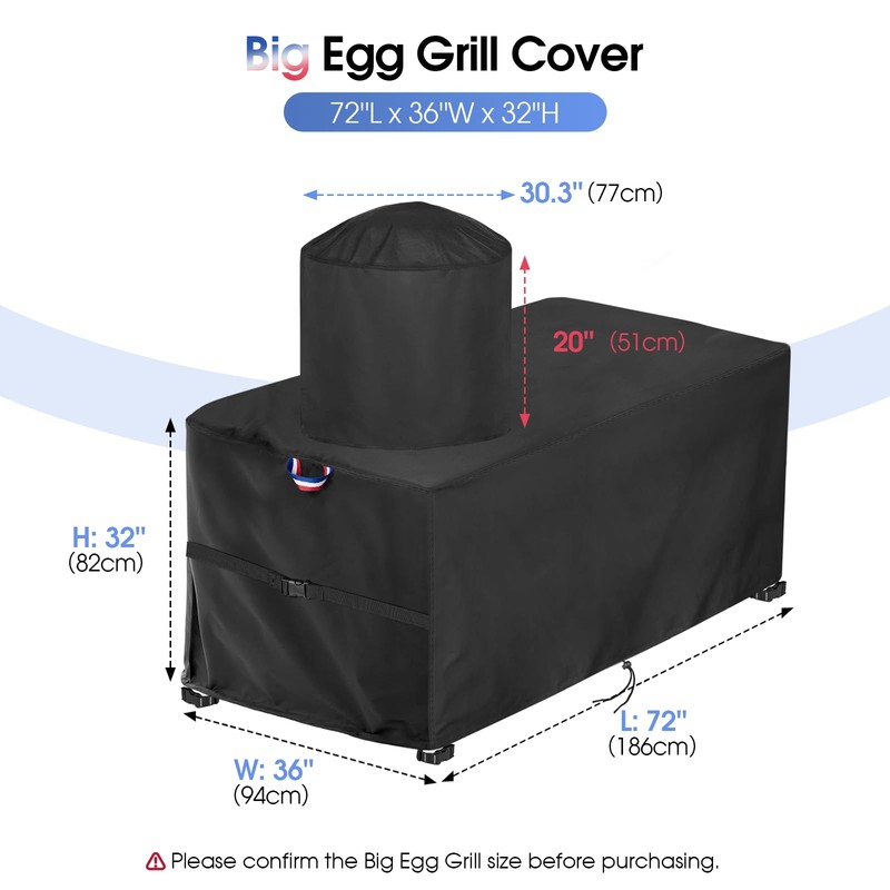 Topcover Grill Cover Compatible with Large Big Green Egg, 72
