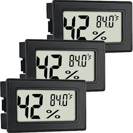 Paquete de 3 termómetros para interiores con temperatura digital Fahrenheit () para humedores, refrigerador, invernadero, jardín, bodega, clóset      