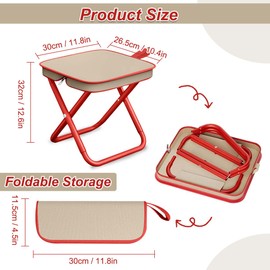 Camping Stool, Portable Folding Stool, 32 cm Folding Camping Stool, Lightweight, Outdoor Camping Folding Chairs, Portable Chair Foldable for Travel, Hiking, Camping, Fishing, Barbecue, Picnic
