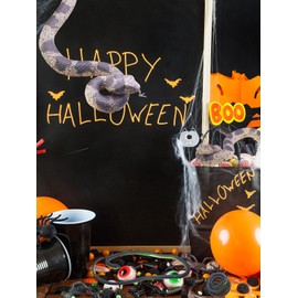 5PCS Rubber Snakes for Garden Set, Fake Snake Kit with 1 Realistic Rattlesnake & 4 Green Snakes to Keep Birds & Squirrels Away -Outdoor Decor Scare Props