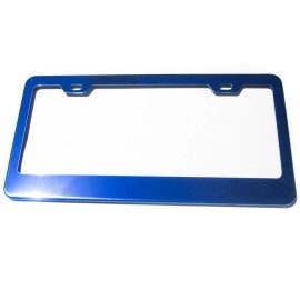 KA Depot Stainless Steel Blue Chrome License Plate Holder Frame Sport Car Suv Truck New