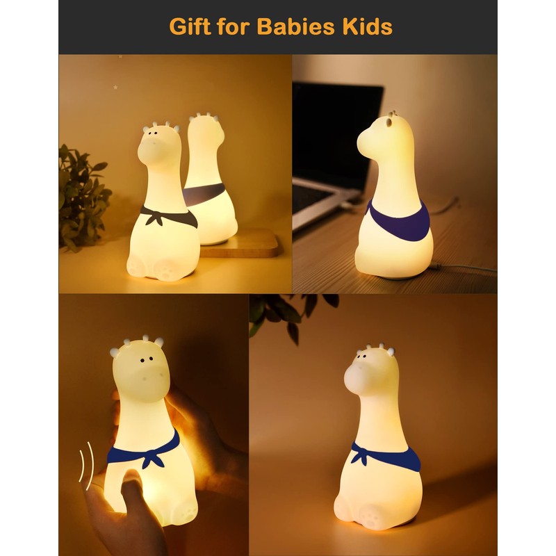 Giraffe Light, Multicolor Cute Nursery Night Lights with Warm White