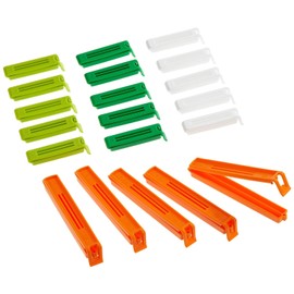 KitchenCraft Food Bag Clips for Food Storage, Plastic, Assorted Sizes, 14 cm (5.5") and 24 cm (9.5"), Set of 20
