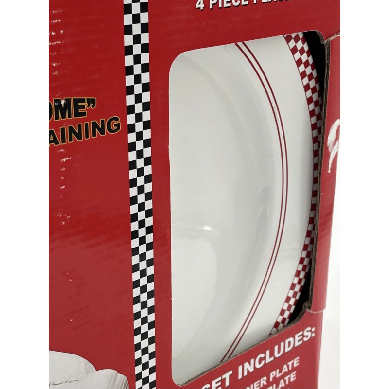 Emeril's Emeril Bistro Checked 4 Piece Place Setting Dinner /