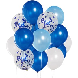 OTMVicor Blue Balloons,20 pcs Light Blue White Balloons,12 inch Blue Confetti Balloons for Party