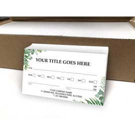 Custom Appointment Reminder Business Cards - (250pcs to 2,500pcs) - Appointment reminder card on Front, Your business card info on backside -Offset Printing, Made in The USA (Green)