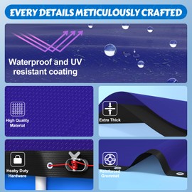 Evoio 15 ft Round Pool Cover for Above Ground Pools 15Ft Covers for Circle Inflatable Easy Set Metal Frame Swimming Pools, 15 Foot Feet Diameter Blue Heavy Duty Dustproof Pool Blanket Covers (15ft)