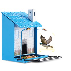 BEUTFQL Bird Feeders for Outdoors, Durable Metal Bird House, Waterproof Wild BirdFeeders and Ideal Gifts for Birds Lovers, Garden Decorations (not Included Camera)