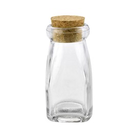 Homeford Vintage Style Milk Jug Jar Glass Carafe Favor Bottle with Cork, 4-1/4-Inch