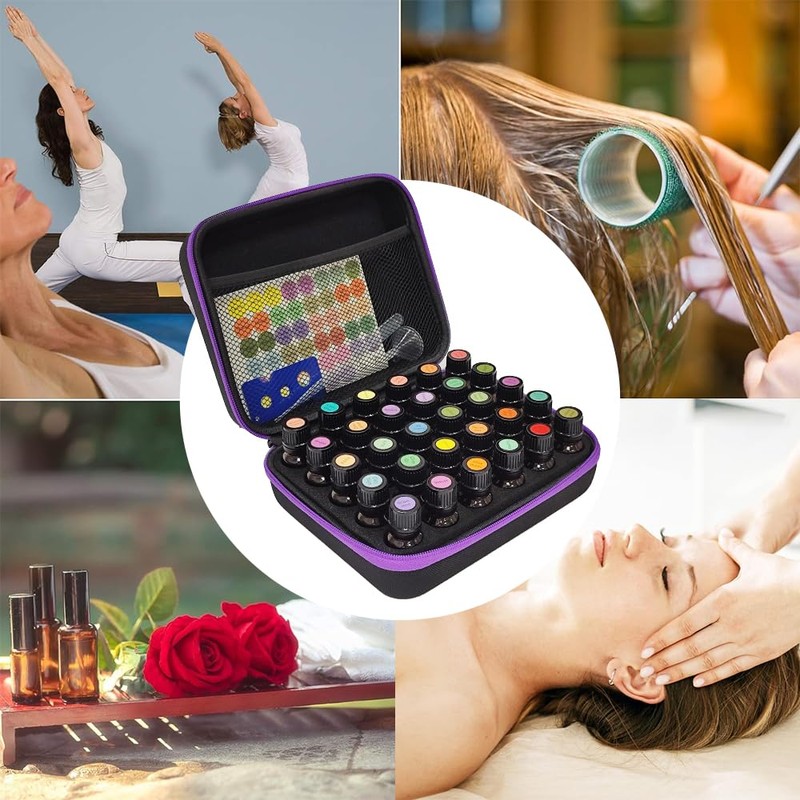 Rigute 30 Bottle EVA Essential Oils Organizer - Holds 5ml,