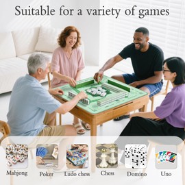 Gedgan Mahjong Mat with Non-Slip & Noise Reduction, 32.4x32.4 Inch Waterproof Mahjong Mat for Table, Stitched Edges, Game Instructions, Foldable Neoprene Game Mat for Mahjong/Board Games/Card Games