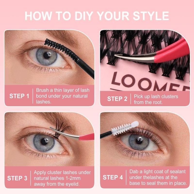 LOOMEE DIY Lash Extension Kit – 280 Mixed Clusters (30D/40D