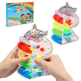 Sensorik Spielzeug Einhorn – Farbsortierspielzeug zum Quetschen & Kneten – Autismus Spielzeug, Squeeze Fidget für Kinder, Stressabbau bei ADHS, sensorisches Lernspielzeug
