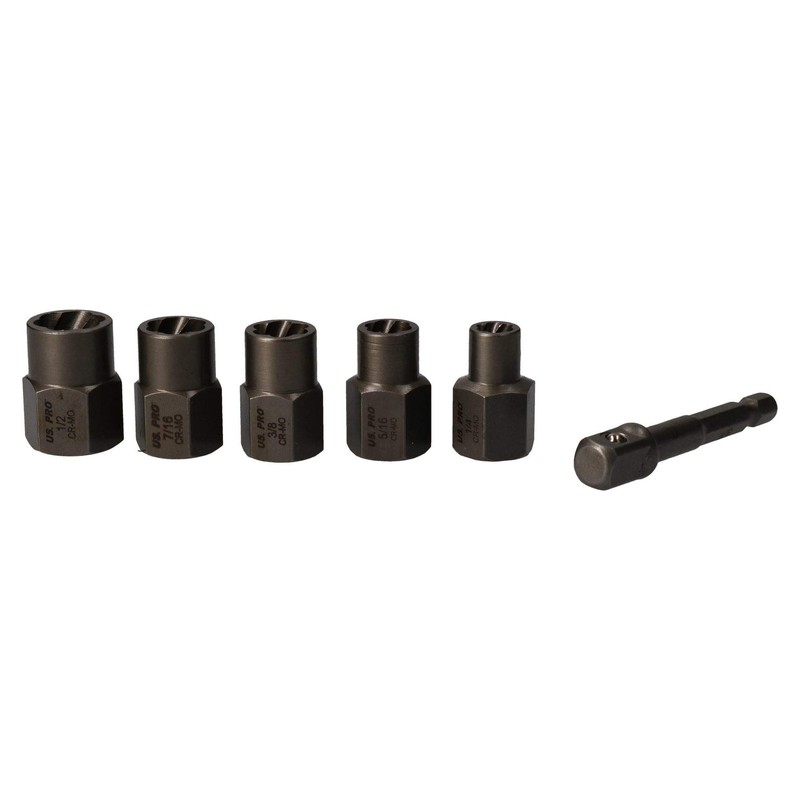 6pc 3/8" Drive Or Drill Bolt Extractor Wheel Lock Nut