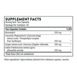 THORNE THORNE Phytoprofen - Botanical Blend of Ginger, Boswellia, and Curcumin - Supports Healthy Cytokine Balance and Healing After Injury or Surgery* - Gluten-Free, Soy-Free, Dairy-Free - 60 Capsules