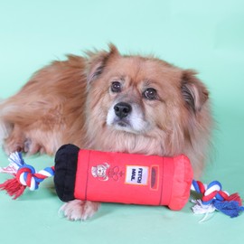 Pet London British Red Mailbox Dog Tug Toy – Plush Squeaky Dog Toy with Double-End Rope Pull – Interactive UK-Themed Chew Toy for Small and Medium Dogs