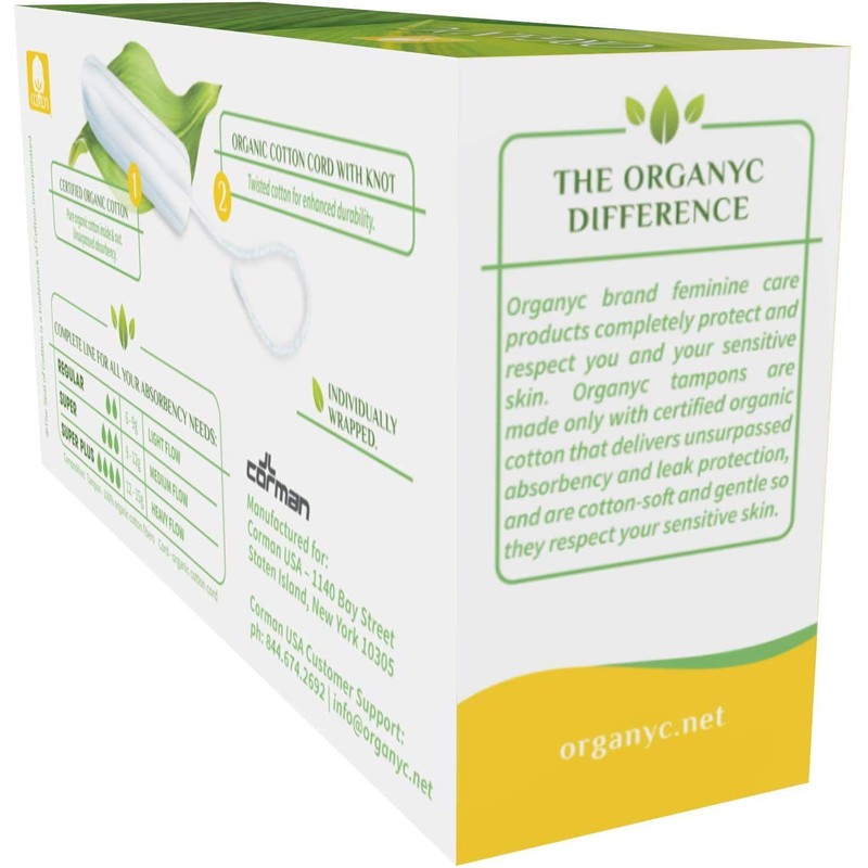 Organ(y)c 100% Certified Organic Cotton Tampons for Normal Days -