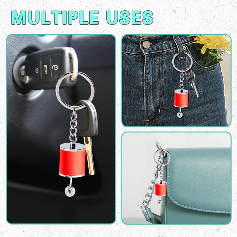 Jsorum Six Speed Manual Transmission Gear Shift Fidget Toy Keychain,
