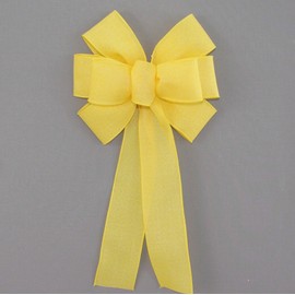 Yellow Rustic Wreath Bow - Spring Easter Bow by Package Perfect Bows – Made in USA (10 inch bow)