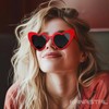KANASTAL Red Heart Sunglasses Womens Mens Polarised Love Heart Shaped
