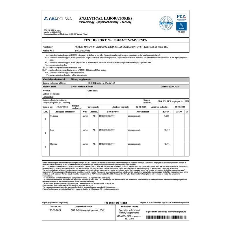 URIDIN Forest Vitamin Uridine Powder Storage and Concentration (25)