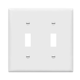 ENERLITES Toggle Light Switch Wall Plate, Gloss Finish, Size 2-Gang 4.50" x 4.57", Double Switch Cover, Unbreakable Polycarbonate Thermoplastic, 8812-W, White