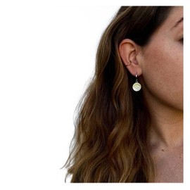 Yheakne Evil Eye Coin Earrings Silver Disc Drop Earrings Evil Eye Hoop Earrings Vintage Lucky Charm Earrings Jewellery for Women and Girls