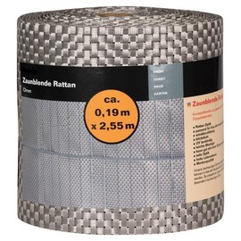 NOOR RATTAN Privacy Screen Strips for Double Rod Mat Fence - Fence Film Chrome 0.19 x 2.55 m - Windproof Fence Panel 830 g/m² - Weatherproof and UV-Resistant Made of 100% PVC Polyrattan