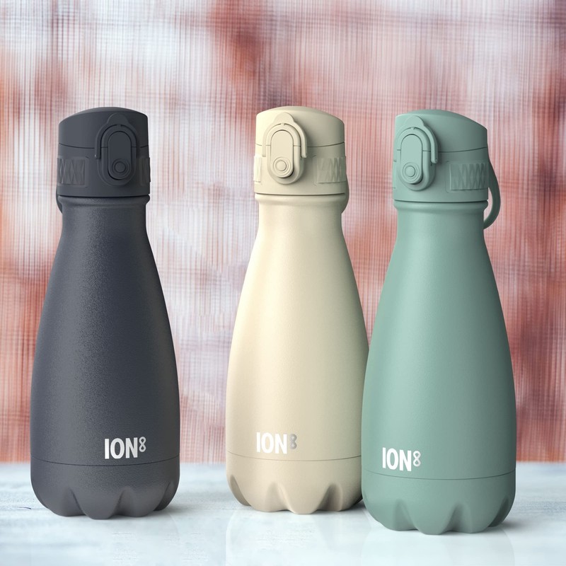 Ion8 Leak-Proof Reusable Insulated Drinking Bottle Stainless Steel 280 ml