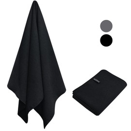 KinWa Microfiber Gym Towels for Men and Women Microfibre Beach Towel Quick Dry Lightweight Supe Absorbent and Ultra Soft Sports Towel Ideal for Gym, Travel, Camping, Hiking,1 Pack 80x 160CM Black