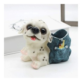Creative Desktop Pen Holder Lindo Puppy Pen Holder Creative Resin Pen Holder Home Desktop Art Crafts Adornos Regalo de cumpleaños Pluma multifunción  