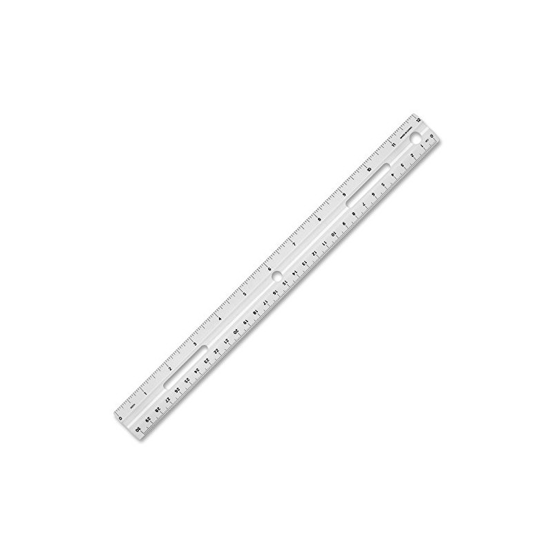 Business Source 12" Plastic Ruler, Imperial and Metric Measurements, Fits