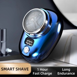 Unbranded Mini Electric Shaver Blue – Portable USB Rechargeable Razor for Men Travel Beard