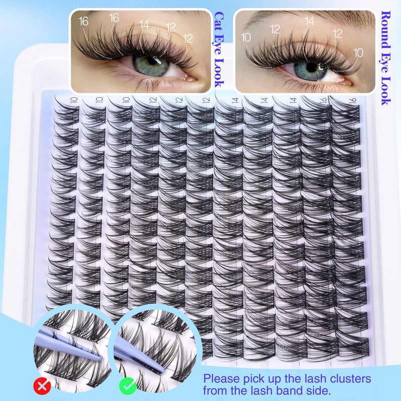 Natural Lash Clusters Kit Wispy Lash Extension Kit 10-16mm Eyelash